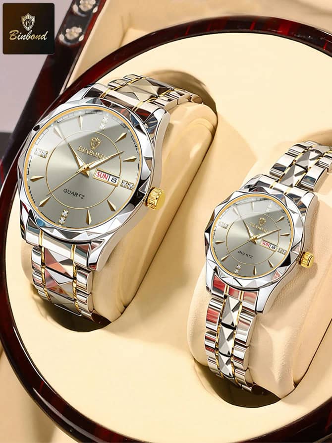 BINBOND Waterproof Couple Quartz Watch Set L041SN