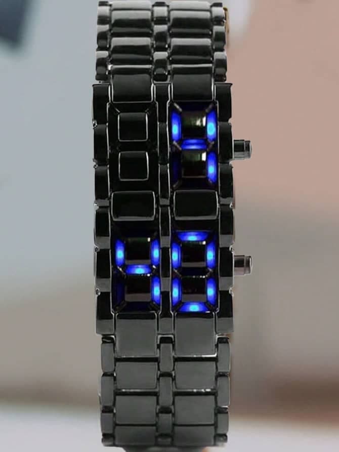 Men's Stainless Steel LED Electronic Watch