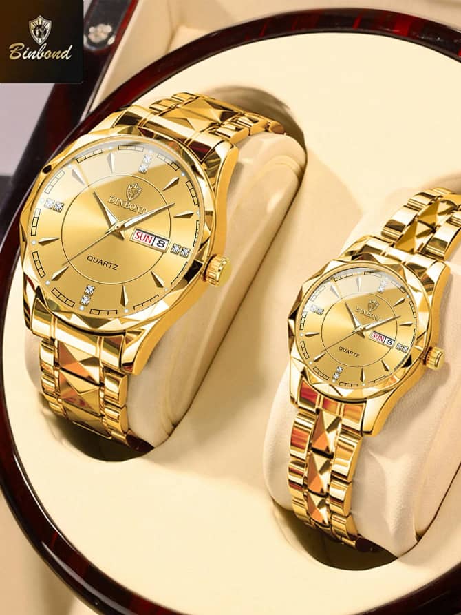 BINBOND 2-Piece Couple Quartz Watch Set L037SN