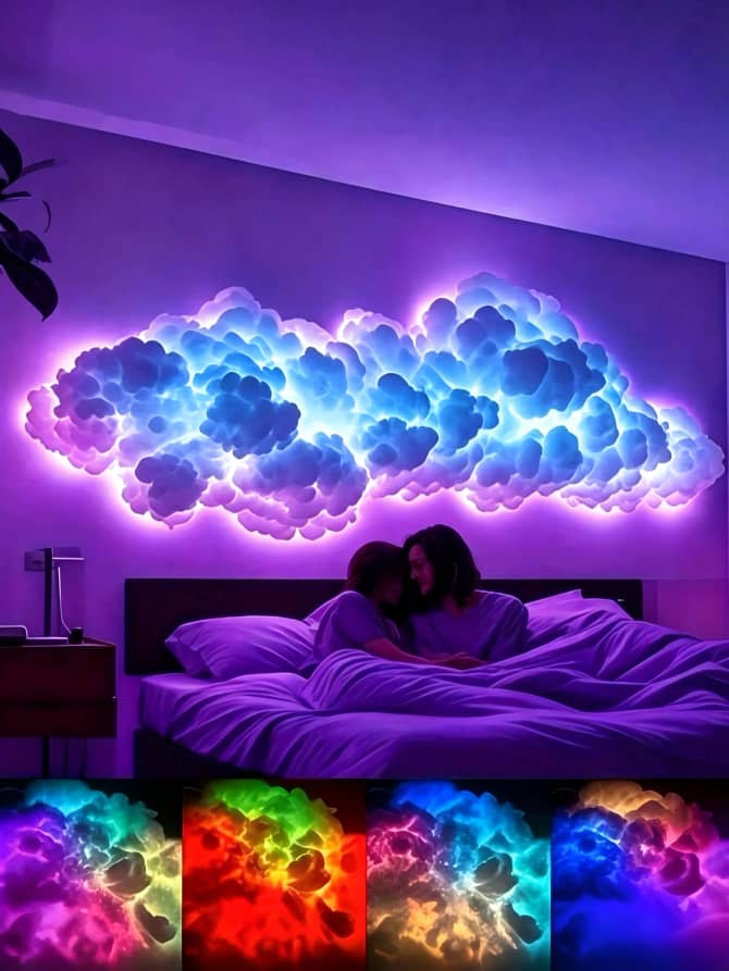 L054SN 2-Metre 3D Lightning Cloud LED Projector Light