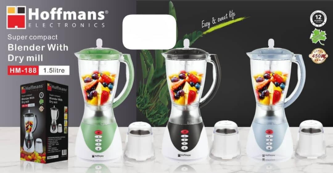 Hoffmans Blender HM 188 β 450W | 1.5L with Dry Mill π₯€β‘
