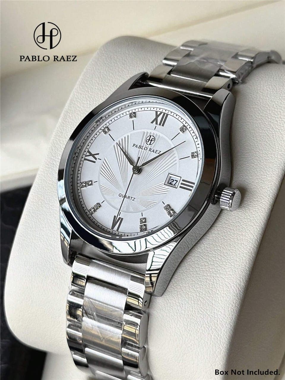 L055SN Pablo Raez Men's Black Dial Stainless Steel Quartz Watch
