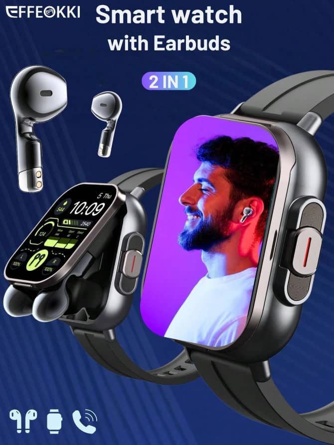 C017SN EFFEOKKI 2-in-1 Smart Watch with Earbuds